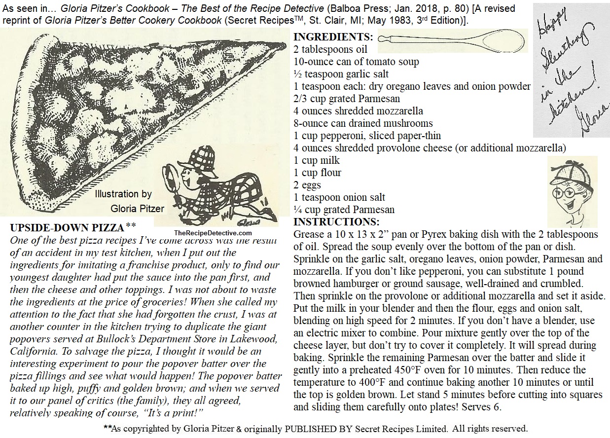 Upside down pizza secret recipes